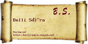 Belli Sára névjegykártya