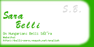 sara belli business card